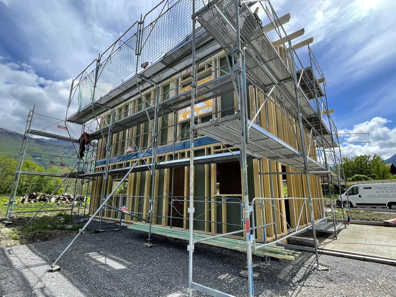 Construction ossature bois et isolation